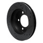 R1 76-93 Ford F-150 4WD Front Left Drilled & Slotted Black Brake Rotor