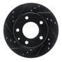 R1 92-93 Mazda MPV Front Left Drilled & Slotted Black Brake Rotor