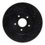R1 07-17 Nissan Sentra Front Right Drilled & Slotted Black Brake Rotor