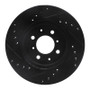 R1 88-91 Honda Accord Sedan Front Right Drilled & Slotted Black Brake Rotor