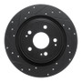 R1 17-20 Acura MDX Rear Left Drilled & Slotted Black Brake Rotor