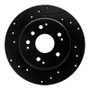 R1 99-11 Acura TL Rear Left Drilled & Slotted Black Brake Rotor