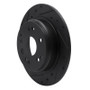 R1 99-11 Acura TL Rear Left Drilled & Slotted Black Brake Rotor