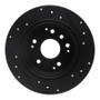 R1 99-11 Acura TL Rear Left Drilled & Slotted Black Brake Rotor