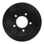 R1 76-86 Jeep CJ5 Front Right Drilled & Slotted Black Brake Rotor