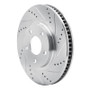 R1 97-05 Buick Riviera Front Right Drilled & Slotted Silver Brake Rotor