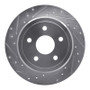 R1 05-10 Jeep Commander Rear Left Drilled & Slotted Silver Brake Rotor