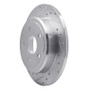 R1 05-10 Jeep Commander Rear Left Drilled & Slotted Silver Brake Rotor