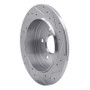 R1 05-10 Jeep Commander Rear Left Drilled & Slotted Silver Brake Rotor