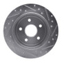 R1 05-10 Jeep Commander Rear Left Drilled & Slotted Silver Brake Rotor