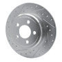 R1 05-23 Chrysler 300 Rear Left Drilled & Slotted Silver Brake Rotor
