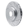 R1 2019-2025 Acura RDX Front Right Drilled & Slotted Silver Brake Rotor