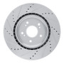 R1 2019-2025 Acura RDX Front Right Drilled & Slotted Silver Brake Rotor