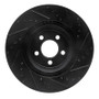R1 09-23 Dodge Challenger Front Left Drilled & Slotted Black Brake Rotor