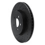 R1 09-23 Dodge Challenger Front Left Drilled & Slotted Black Brake Rotor