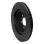 R1 09-23 Dodge Challenger Front Left Drilled & Slotted Black Brake Rotor