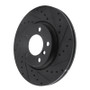 R1 11-16 Mini Cooper Paceman Front Right Drilled & Slotted Black Brake Rotor