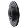 R1 07-15 Mini Cooper (Excl Clubman) Front Right Drilled & Slotted Black Brake Rotor