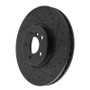 R1 08-19 BMW X5 Front Right Drilled & Slotted Black Brake Rotor