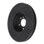 R1 08-19 BMW X5 Front Right Drilled & Slotted Black Brake Rotor