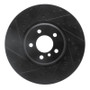 R1 08-19 BMW X5 Front Left Drilled & Slotted Black Brake Rotor