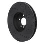 R1 08-19 BMW X5 Front Left Drilled & Slotted Black Brake Rotor