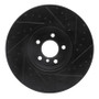 R1 08-19 BMW X5 Front Left Drilled & Slotted Black Brake Rotor