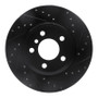 R1 04-10 BMW X3 Front Right Drilled & Slotted Black Brake Rotor