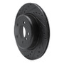R1 11-16 BMW 535I Rear Left Drilled & Slotted Black Brake Rotor