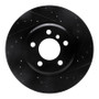 R1 11-16 BMW 528I xDrive Front Right Drilled & Slotted Black Brake Rotor