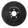 R1 09-17 BMW 550I GT Right Front Drilled & Slotted Black Brake Rotor