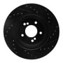 R1 00-06 BMW M5 Rear Left Drilled & Slotted Black Brake Rotor