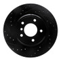 R1 95-03 BMW Z8 Rear Left Drilled & Slotted Black Brake Rotor