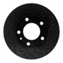 R1 82-89 BMW 635CSI Front Right Drilled & Slotted Black Brake Rotor