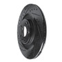 R1 16-26 Polestar Polestar 2 Rear Left Drilled & Slotted Black Brake Rotor