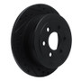 R1 03-04 Dodge Dakota RWD Rear Right Drilled & Slotted Black Brake Rotor