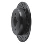 R1 97-07 Chrysler Town & Country Rear Right Drilled & Slotted Black Brake Rotor