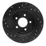 R1 97-07 Chrysler Town & Country Rear Right Drilled & Slotted Black Brake Rotor