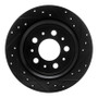 R1 99-00 Volvo V70 Rear Right Drilled & Slotted Black Brake Rotor