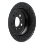 R1 99-00 Volvo V70 Rear Right Drilled & Slotted Black Brake Rotor