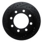 R1 89-93 Dodge D250 Front Left Drilled & Slotted Black Brake Rotor