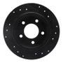 R1 93-04 Chrysler 300M Rear Left Drilled & Slotted Black Brake Rotor