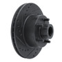R1 70-72 Dodge Challenger Front Left Drilled & Slotted Black Brake Rotor