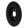 R1 17-25 Chrysler Grand Caravan Rear Left Drilled & Slotted Black Brake Rotor
