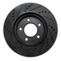 R1 04-08 Chrysler Pacifica Front Right Drilled & Slotted Black Brake Rotor