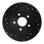 R1 20-22 Hyundai Ioniq Rear Left Drilled & Slotted Black Brake Rotor