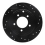 R1 07-17 Chrysler Sebring Rear Right Drilled & Slotted Black Brake Rotor