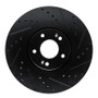 R1 20-25 Hyundai Palisade Front Right Drilled & Slotted Black Brake Rotor