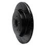 R1 18-25 Genesis G70 Rear Right Drilled & Slotted Black Brake Rotor