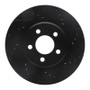 R1 05-23 Chrysler 300 Front Right Drilled & Slotted Black Brake Rotor